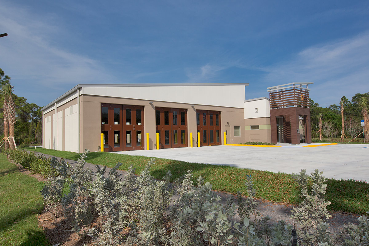 Architectiural view of Palm Beach Gardens fire and rescue.